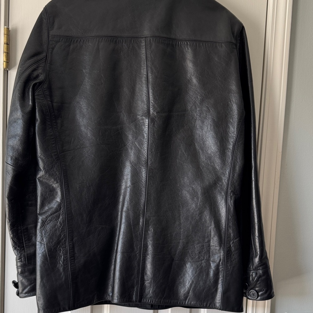 Banana Republic Black Leather Military Jacket - Picture 5 of 7